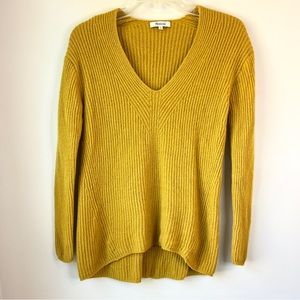 Madewell Mustard V-Neck Sweater